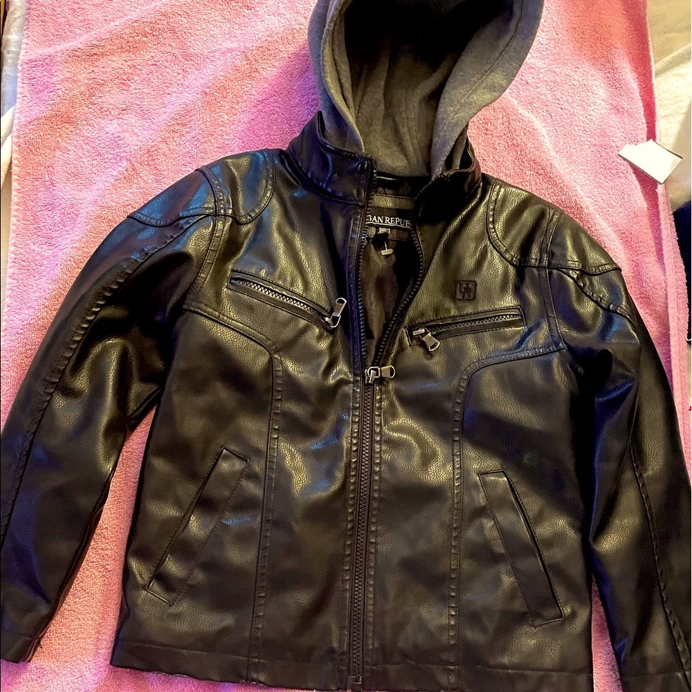 Boys size medium leather looking jacket-urban republican
